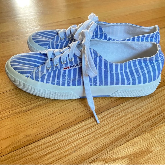 Superga Canvas Sneakers Blue Stripe Size 40 / 9 - Picture 4 of 9